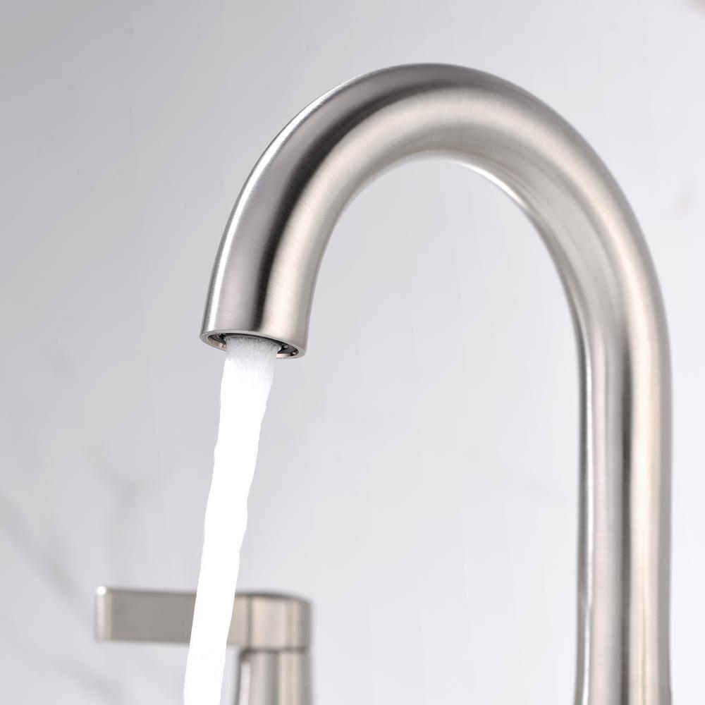 Widespread Bathroom Faucet with Drain Assembly