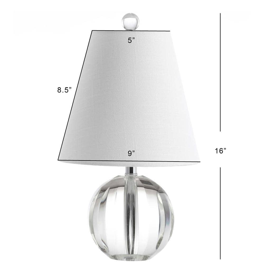 JONATHAN Y Goddard 16" Crystal Ball/Metal LED Table Lamp, Clear