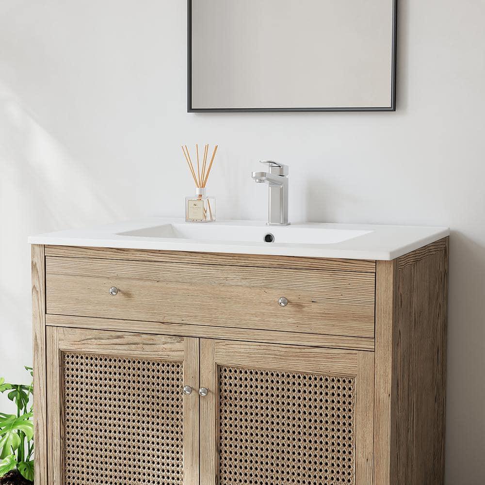 Eridanus Dayton 31" W x 22" D Vitreous China Vanity Top Sink in White with Single Faucet Hole (Sink Only)