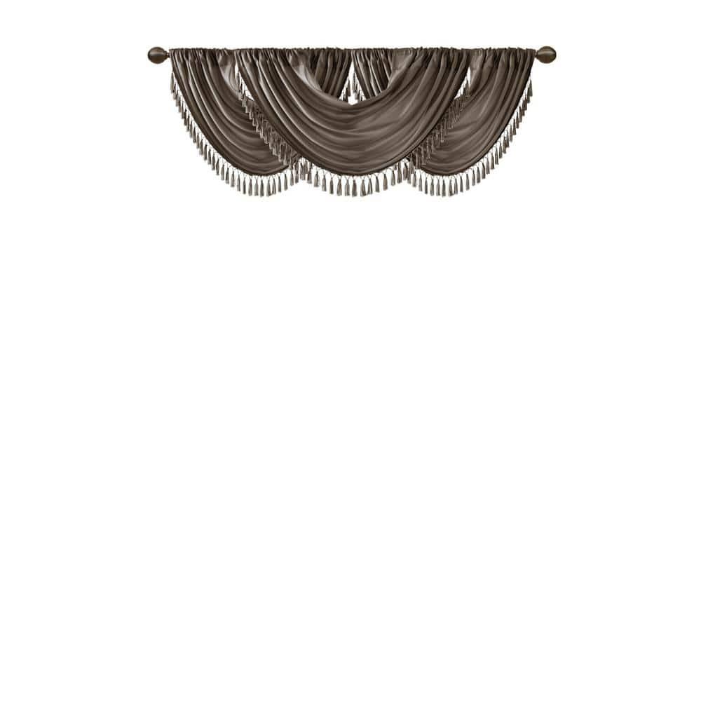 Madison Park Elena Faux Silk Waterfall Embellished 38'' W Single Window Valance