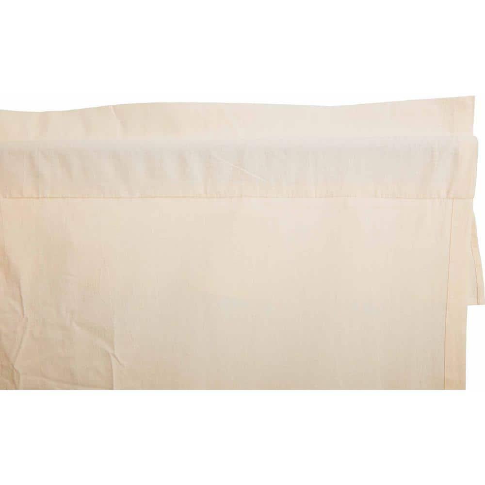 VHC Brands Muslin Ruffled Cortinas de Cocina Estilo Granja de Algodón de Color Sólido con Bolsillo para Barra, Par de Niveles de 36x36, Blanco Crema Natural