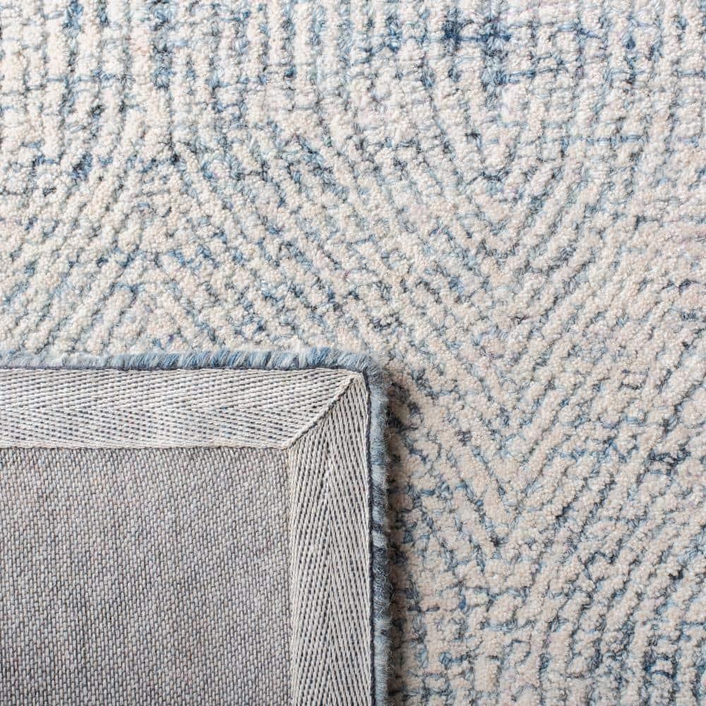 Abstract ABT340 Handmade Indoor Area Rug - Ivory/Blue - 4'x4' - Safavieh