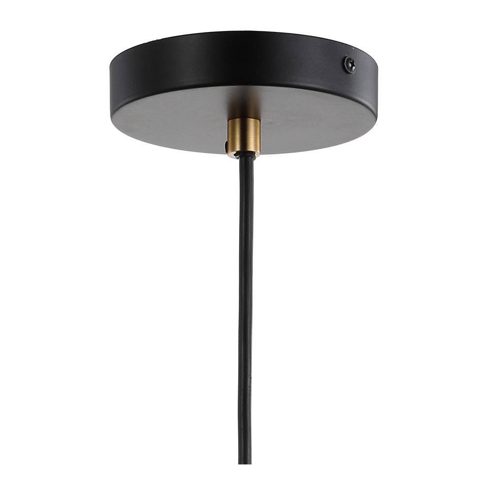 Edison 5.75 in. 1-Light Black/Brass Gold Metal LED Pendant
