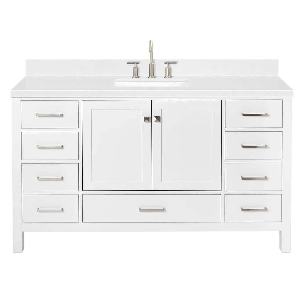 Ariel A060scqrvo Cambridge 60" Free Standing Single Basin Vanity Set - White