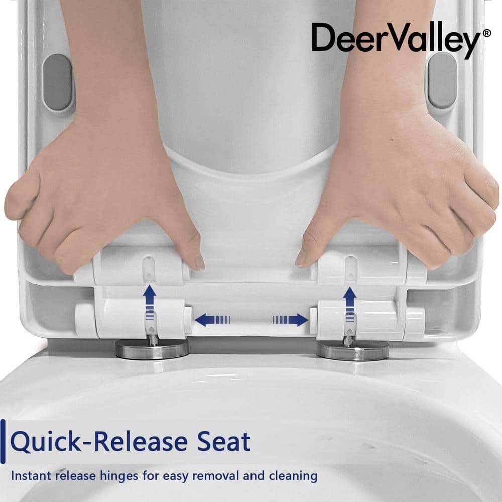 DeerValley DeerValley Liberty Compact Toilets One-Piece Toilet With High-Efficiency Flush Round Toilet for Space-Saving Floor Mounted (Seat Included) DV-1F52812-WHITE