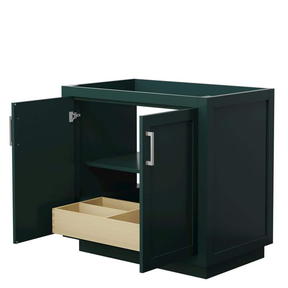 Wyndham Collection Miranda 36" Wood Single Bathroom Vanity - Nickel/Green