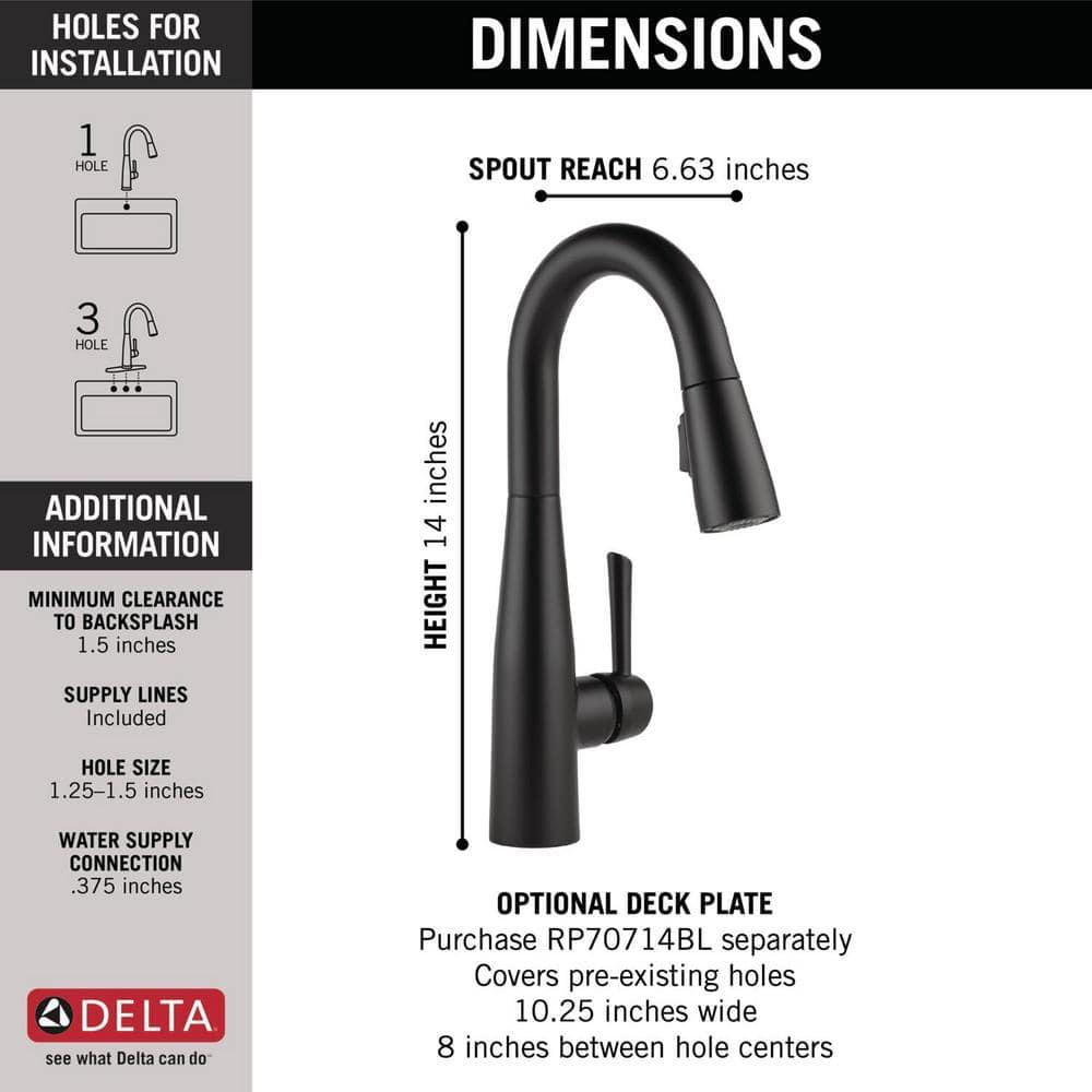 Essa Pull Down Sprayer Bar Faucet, Single Handle Prep Sink Faucet