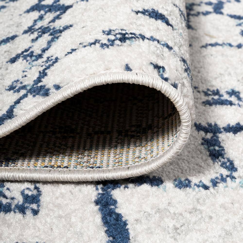 8'x 10' Morrocan Hype Boho Vintage Diamond Area Rug, Cream/Navy - JONATHAN Y