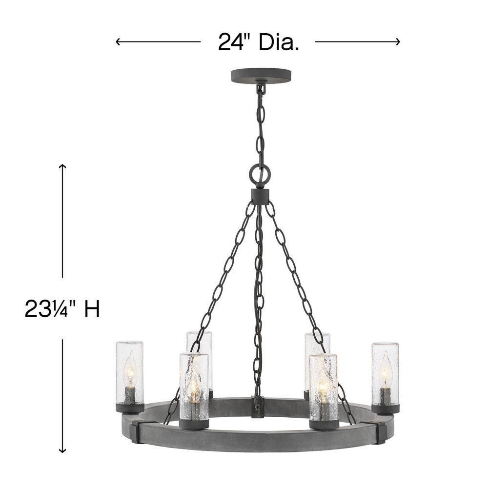 Sawyer 6 - Bulb 23.25" H Outdoor Chandelier