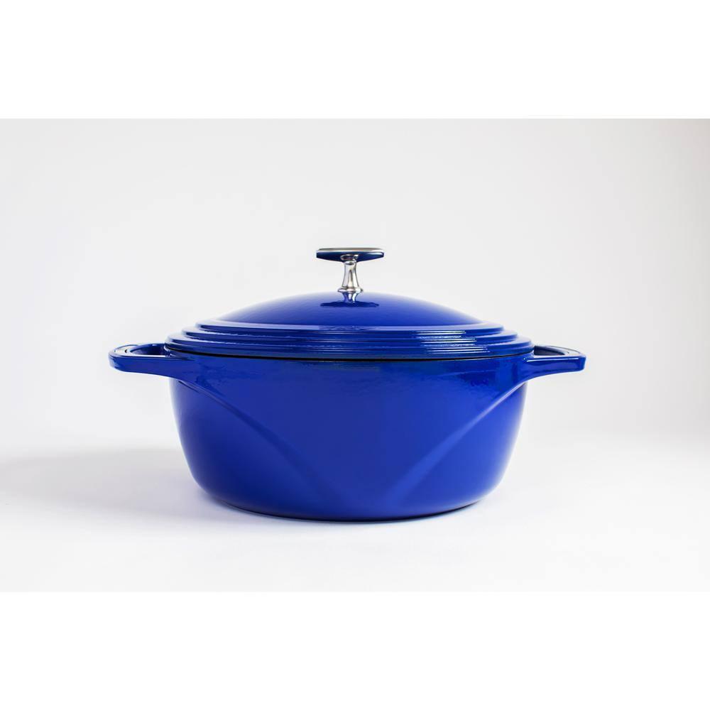Lodge USA Enamel 7.5-Qt. Cast Iron Dutch Oven in Smooth Sailing Blue
