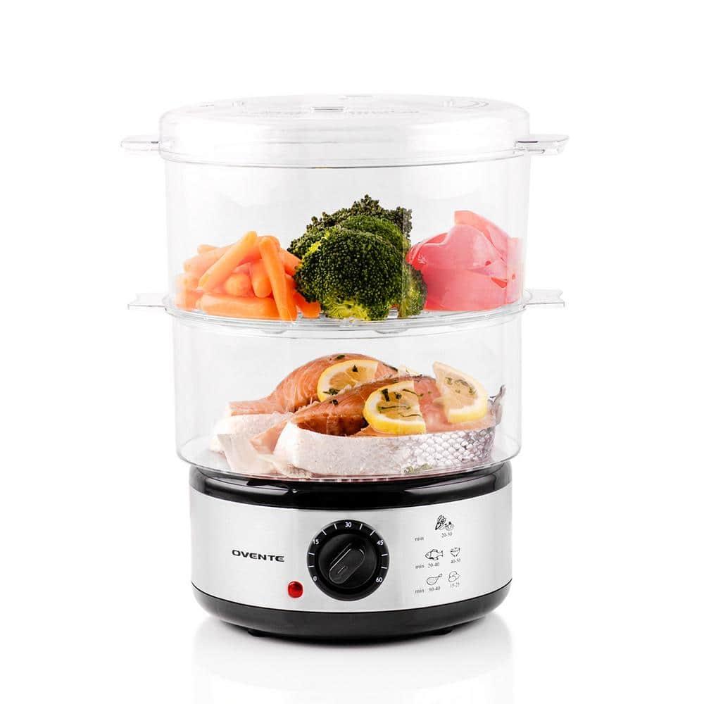 OVENTE 2-Tier Electric Food Steamer 5 Quarts Total Capacity