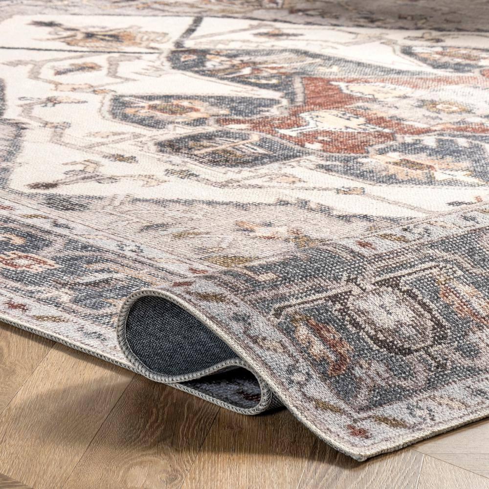 nuLOOM Mali Machine Washable Traditional Medallion Ultra Thin Accent Rug, 2' x 3', Ivory