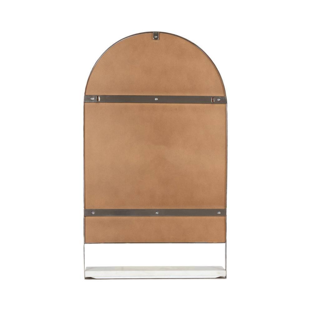 20"x34" Chadwin Arch Wall Mirror with Shelf Silver - Kate & Laurel All Things Decor: Modern Luxury, Handcrafted, Iron Frame