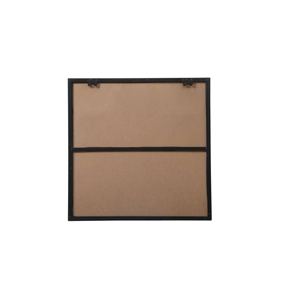 Elegant Lighting Metal Frame Square Mirror 24 inch in Black