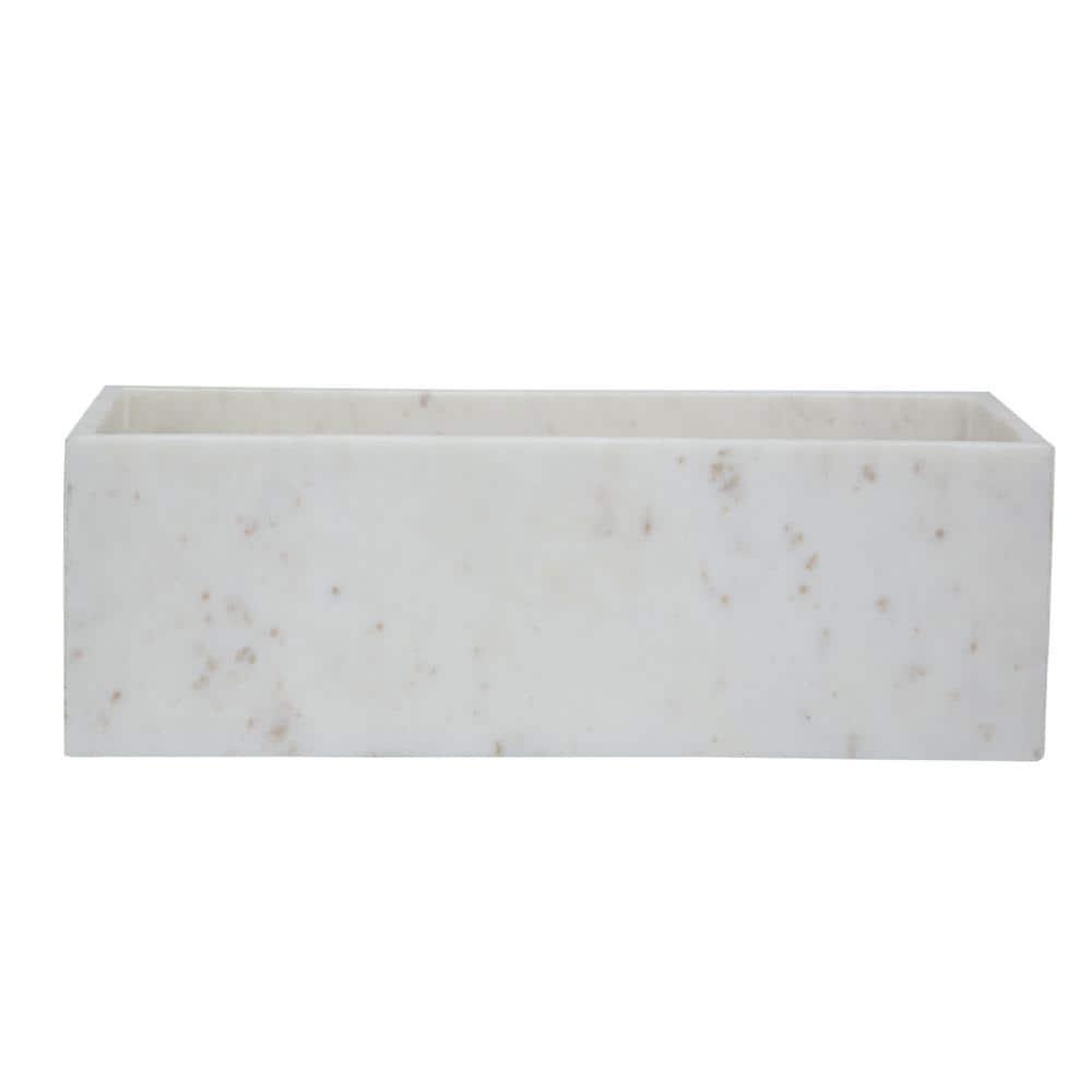 A&B Home  Rectangular Marble Tray - White.