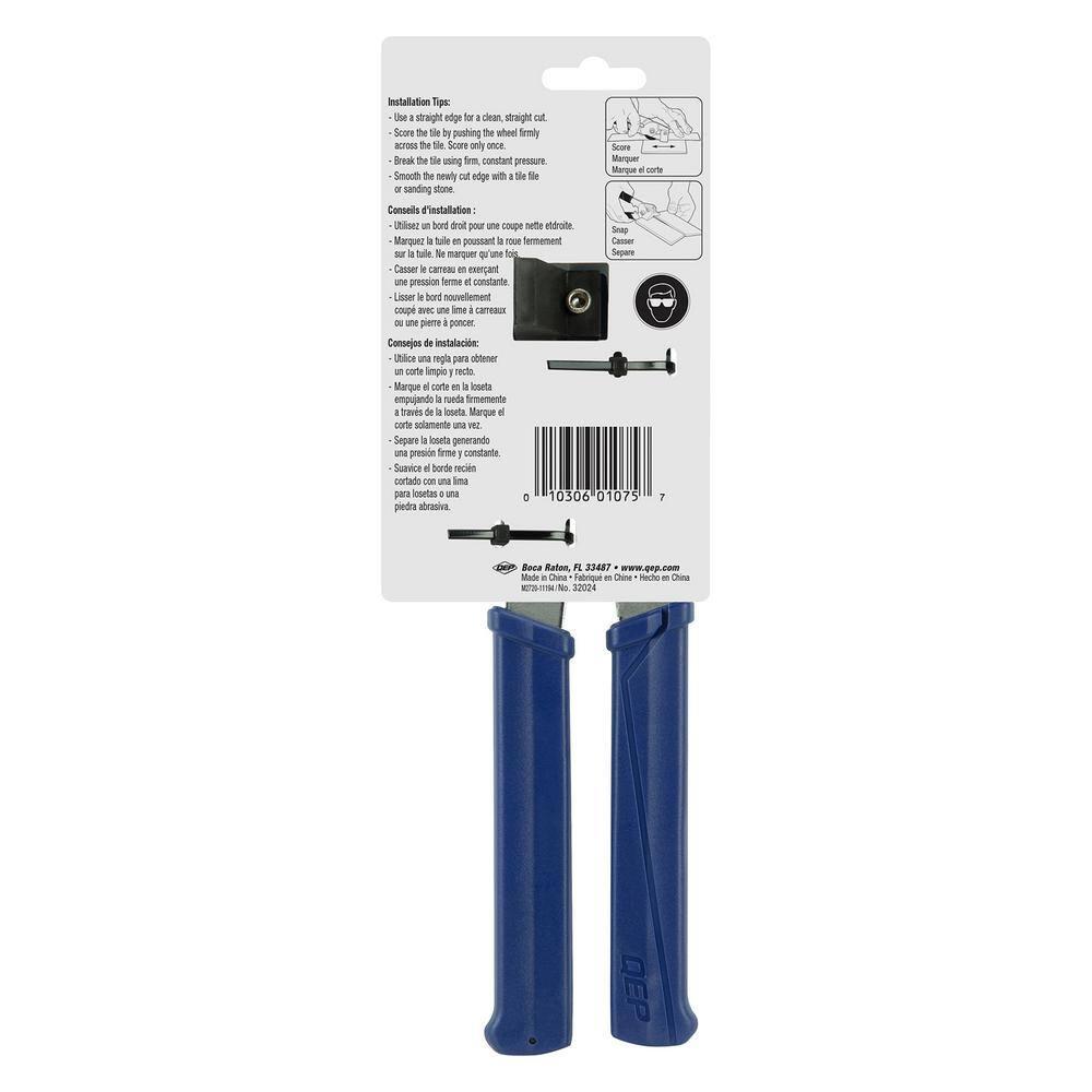 QEP Blue Steel Handheld Tile Cutter with Comfort Grip