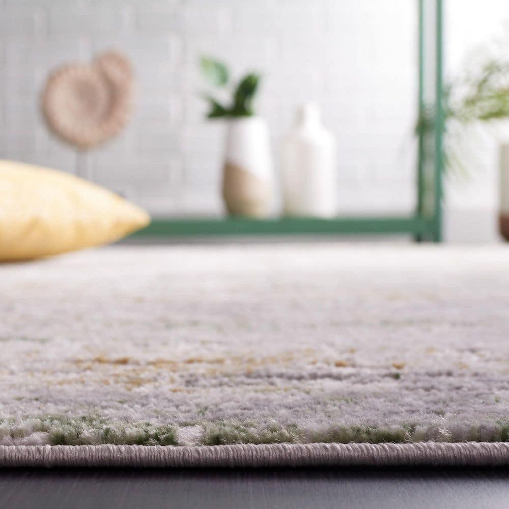 Palma PAM358 Power Loomed Indoor Accent Rug - 4'x6' - Grey/Green - Safavieh