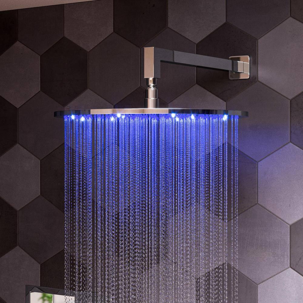 Rain Fixed Shower Head 1.8 GPM GPM with Temperature-based LED
