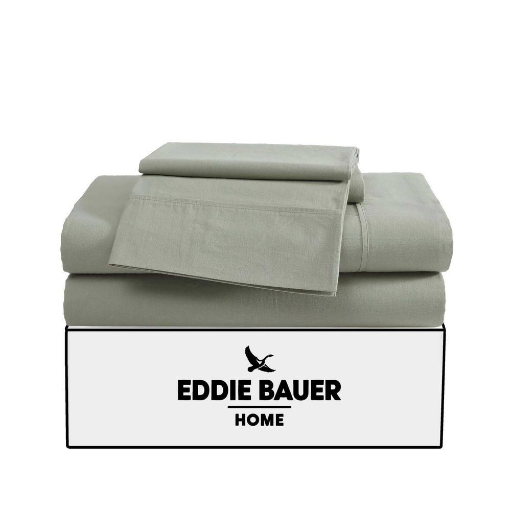 Eddie Bauer Eddie Bauer Solid Brushed Percale Cotton Sheet Set