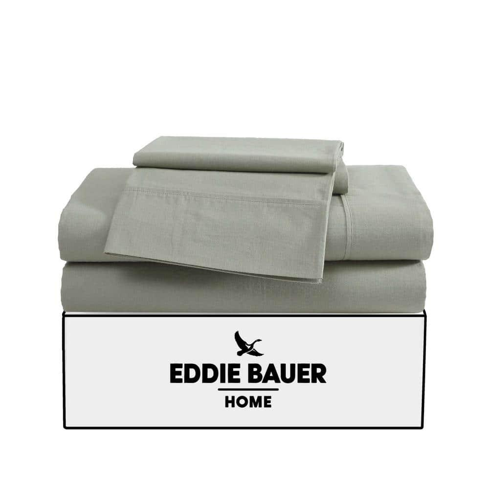 Eddie Bauer Eddie Bauer Solid Brushed Percale Cotton Sheet Set