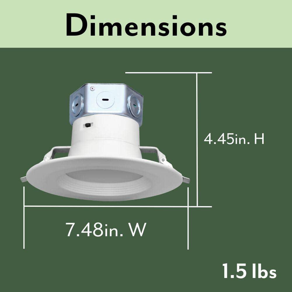 ETi Solid State Lighting 6 in. Canless 120-277v T24 Integrated LED Recessed Light Trim (Set of 4) 53192211-4PK