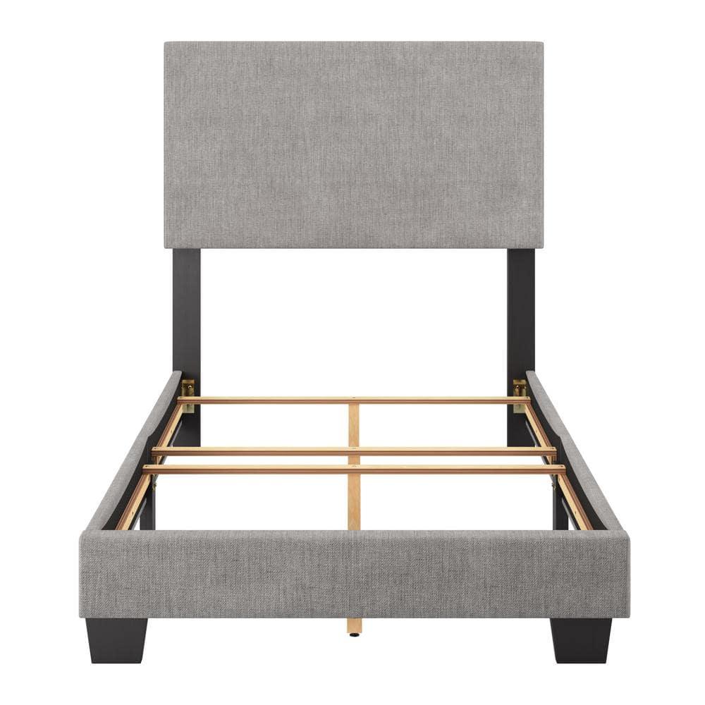 Twin Celeste Modern Upholstered Bed Light Gray - CorLiving