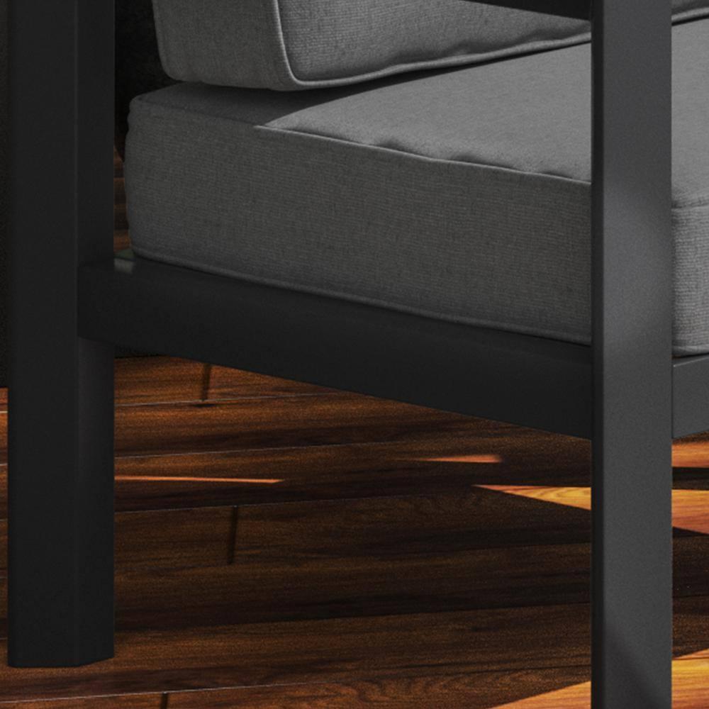 Homestyles Grayton Aluminum Outdoor Aluminum Lounge Chair in Gray