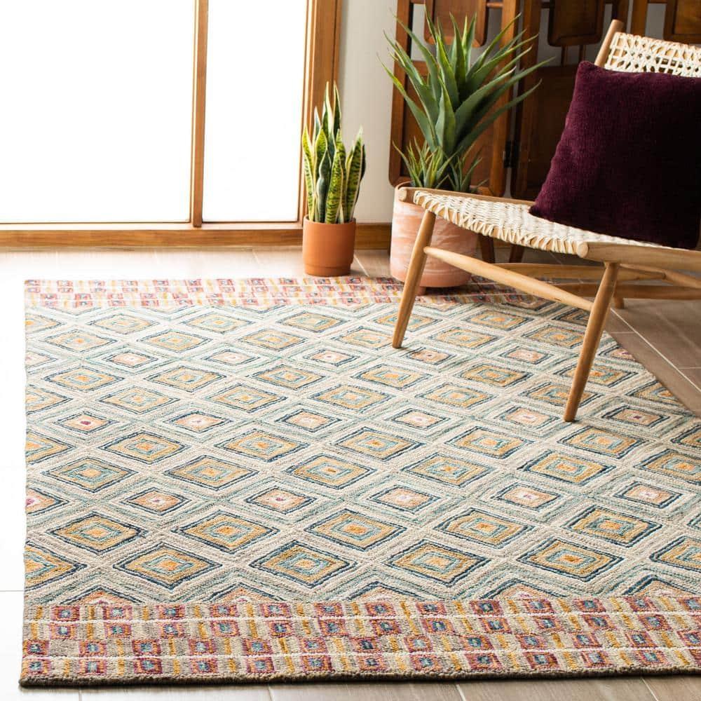 SAFAVIEH Aspen Maurice Geometric Wool Area Rug, Green/Red, 2' x 3'