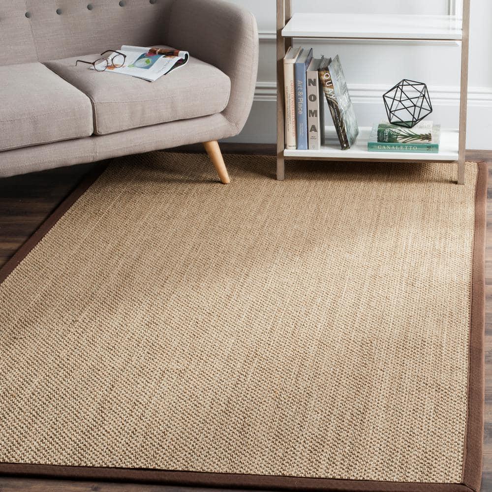 Natural Fiber NF141 Power Loomed Indoor Accent Rug - Maize/Brown - 3'x5' - Safavieh.