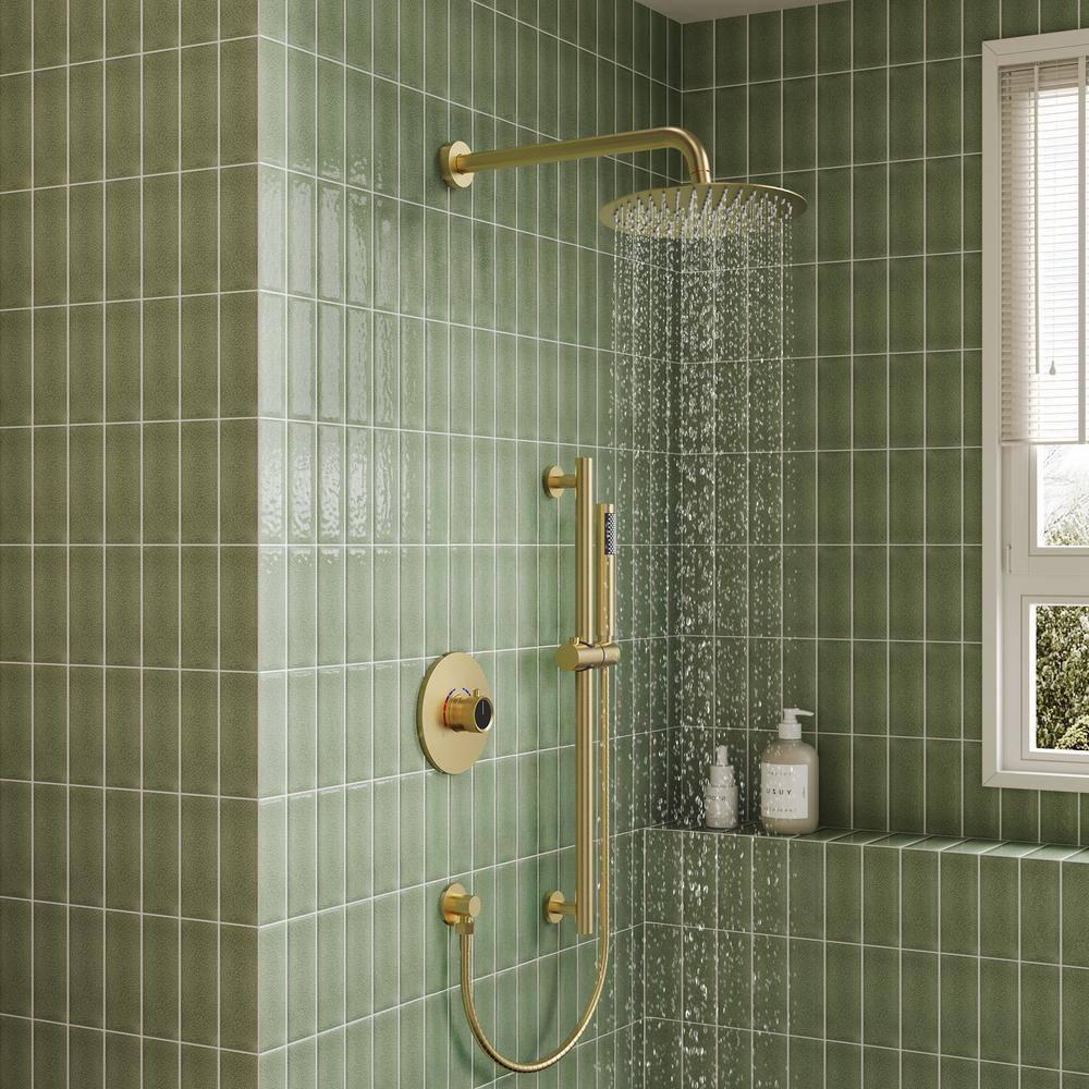 RainfallCascade 10" Pressure Balanced Slide BarShower System with Rough-In Valve