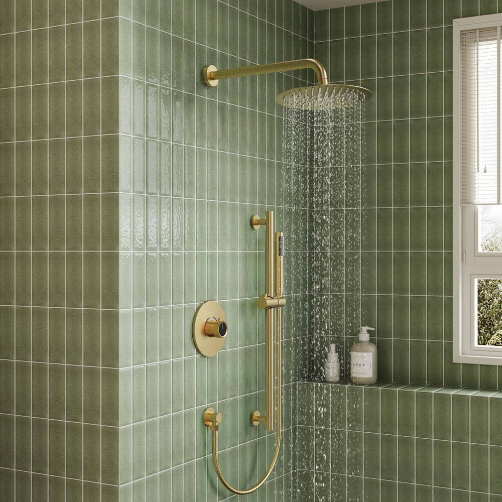 RainfallCascade 10" Pressure Balanced Slide BarShower System with Rough-In Valve