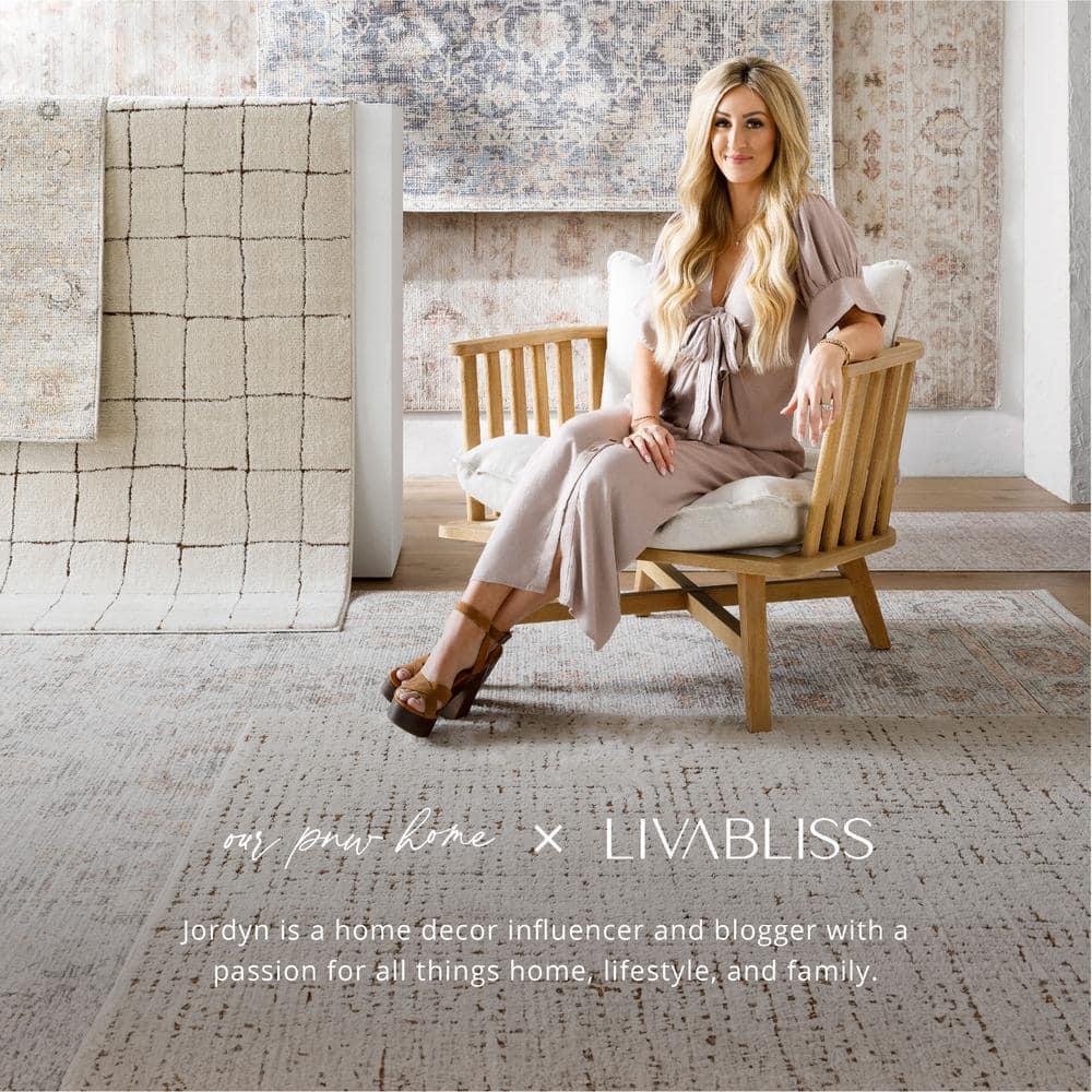 Our PNW Home x Livabliss Our PNW Home x Livabliss Machine Washable Oriental Boho Dark Brown Cream Area Rug