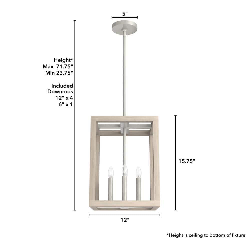 Hunter Fan Squire Manor 4 - Light Lantern Rectangle Chandelier