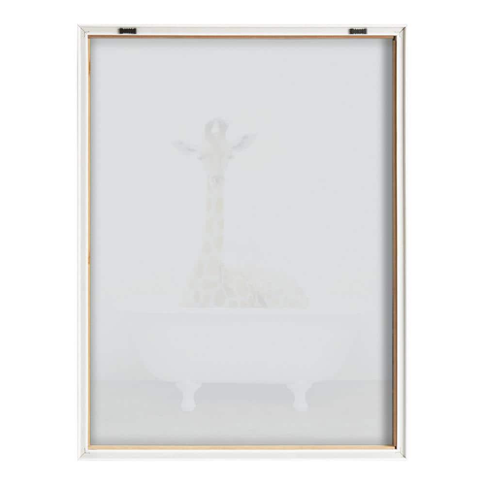 18" x 24" Blake Giraffe 2 in Tub Color Framed Printed Glass by Amy Peterson Art Studio Natural - Kate & Laurel All Things Decor