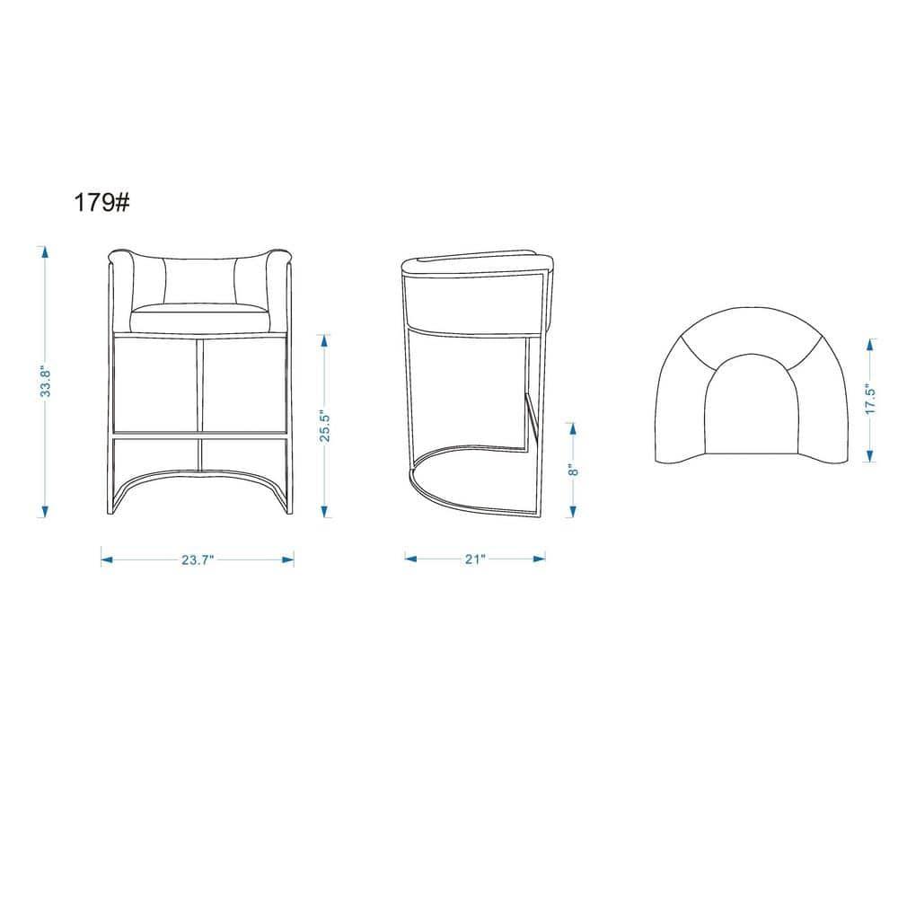 Cosmopolitan Metal Counter Height Barstool - Manhattan Comfort