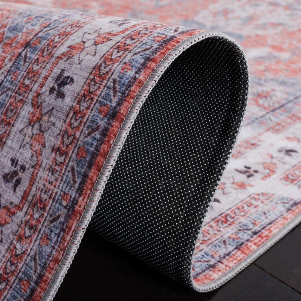 Tucson TSN188 Power Loomed Machine Washable Area Rug - Rust/Beige - 6'x6' - Safavieh.