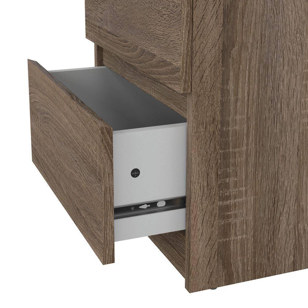 Tvilum Scottsdale 2 Drawer Bedroom Nightstand for Adults, Truffle Oak