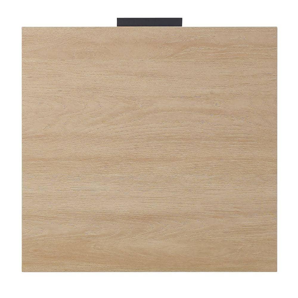 Saracina Home Modern Fluted 1 Drawer Side Table Coastal Oak/Black