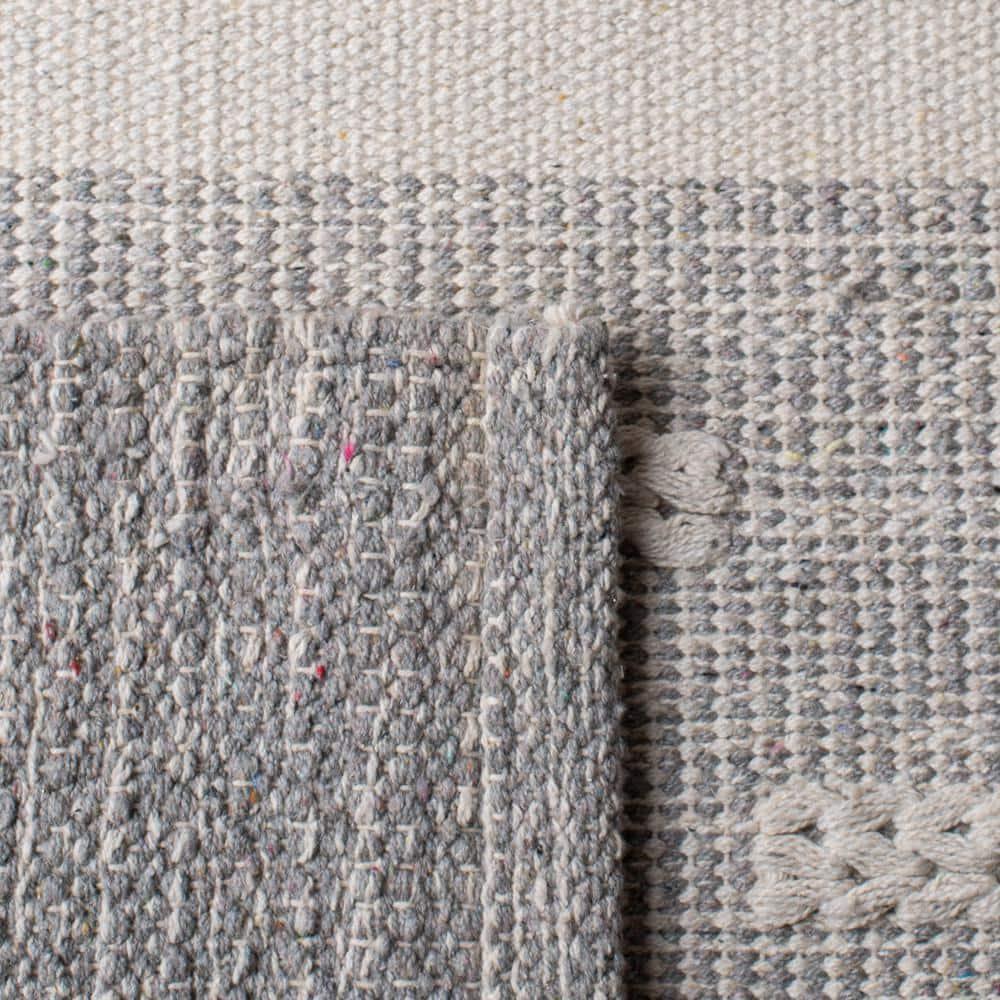 Striped Kilim STK519 Hand Woven Area Rug - Ivory/Grey - 3'x5' - Safavieh.
