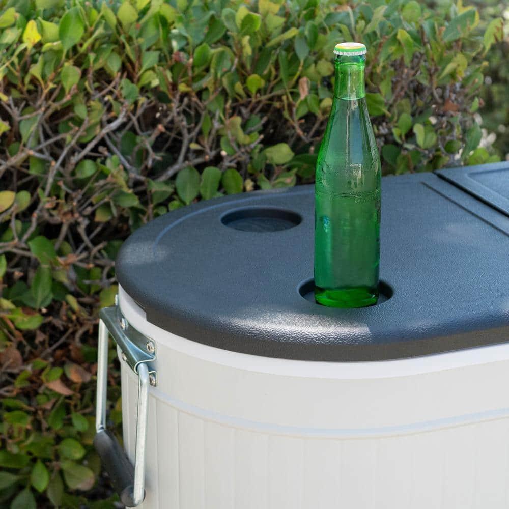 Permasteel 120-Qt Large Outdoor Cooler Cart on Wheels, Rolling Patio Cooler with Dividers for Separate Compartments