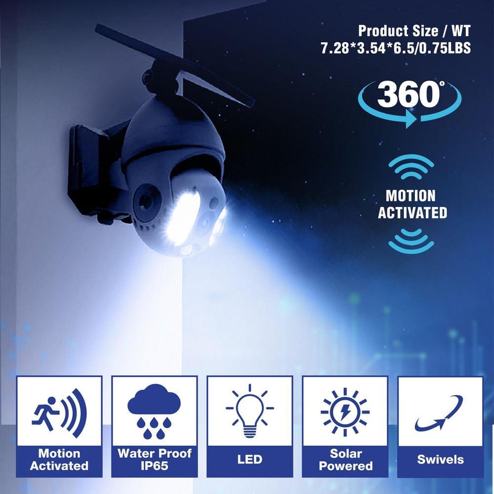 Bell + Howell LED Solar Powered Outdoor Security Spotlight with Motion Sensor