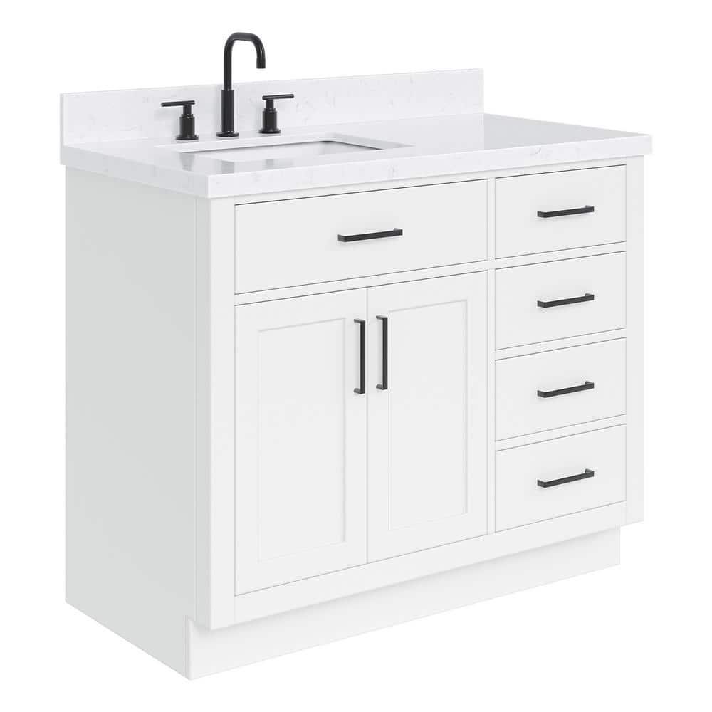 Ariel T042slcqrvo Hepburn 42" Free Standing Single Basin Vanity Set - White