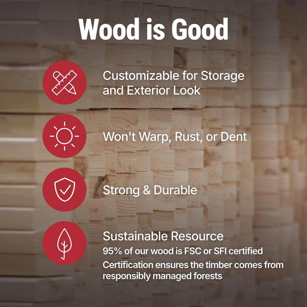 Handy Home Garden 6 ft. W x 8 ft. D Wood Storage Shed with Floor