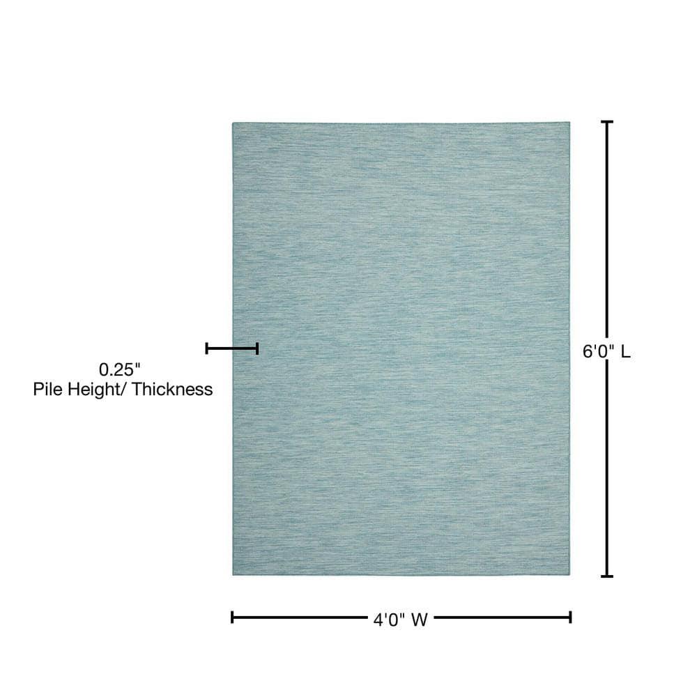 Nourison Positano POS01 Indoor/outdoor Area Rug - Aqua 4' x 6'
