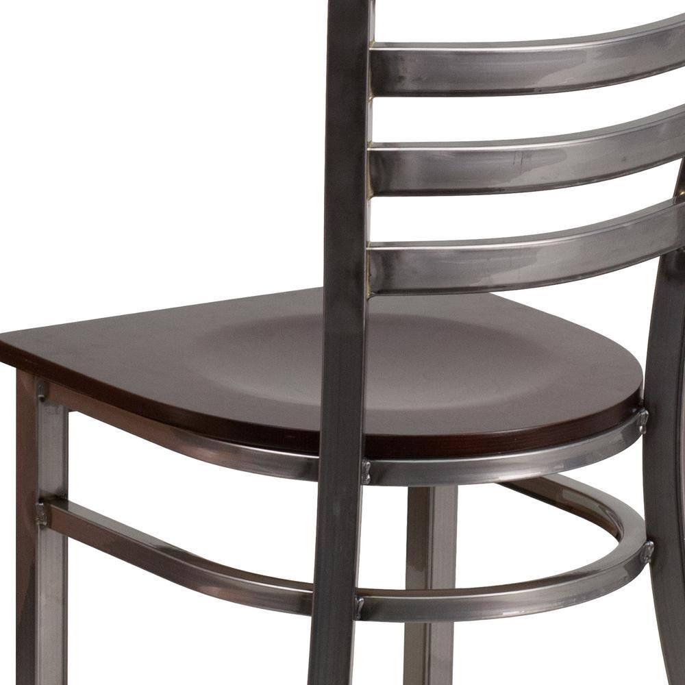 Flash Furniture Kendall Clear Coated Ladder Back Metal Restaurant Chair