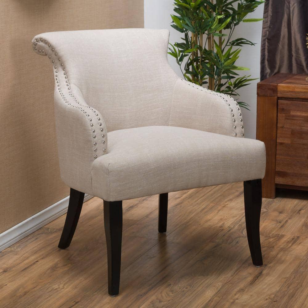 Filmore Light Beige Polyester Arm Chair (Set of 1)