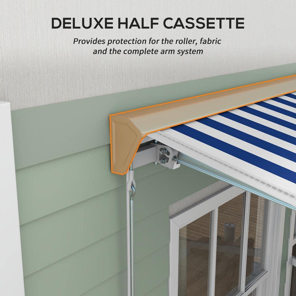 Outsunny Polyester Cover Retractable Patio Awning