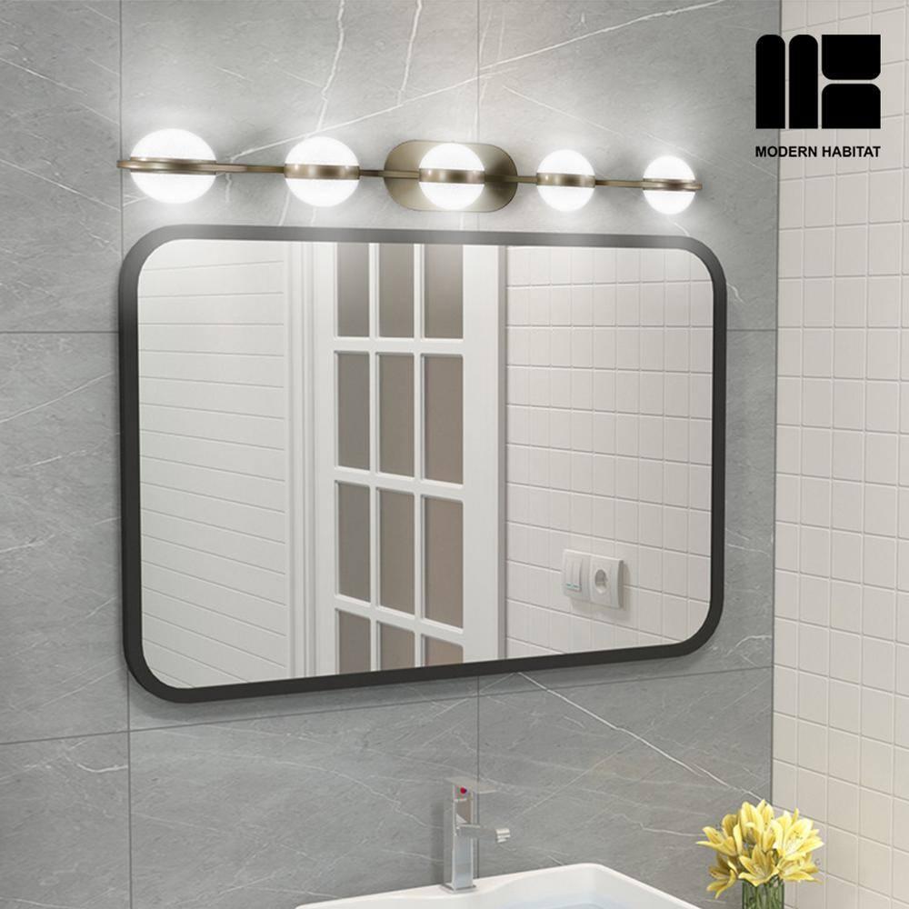 Modern Habitat DivineDazzle 5 - Light Dimmable Gold LED Vanity Light