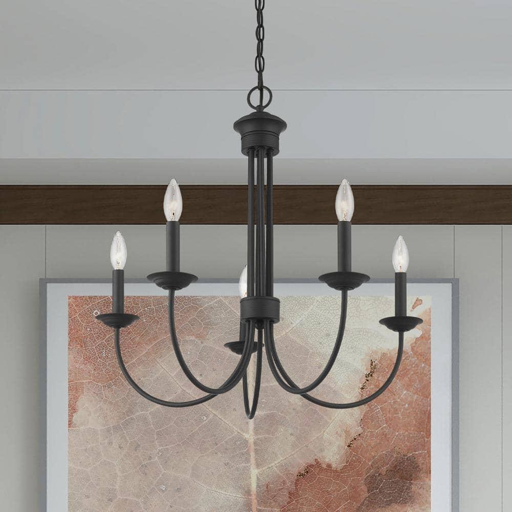 Livex Lighting Estate 5 - Light Chandelier in  Black