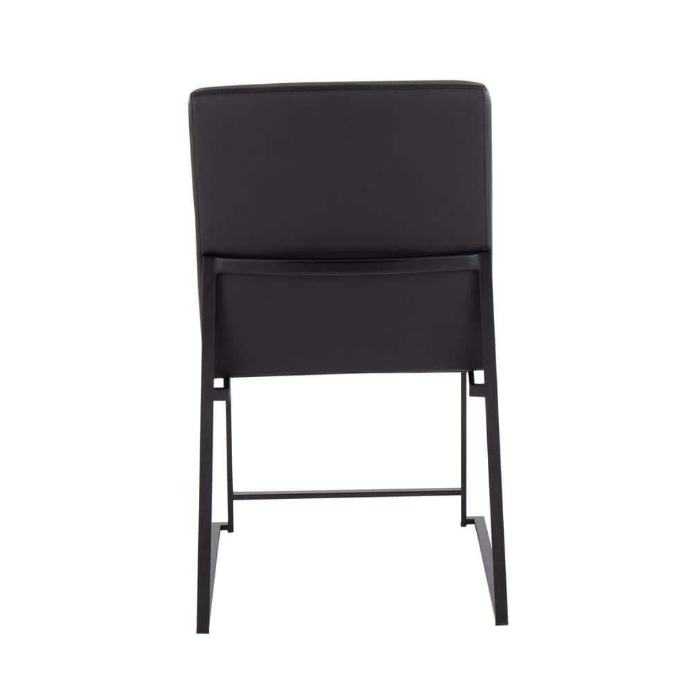Set of 2 High Back Fuji Dining Chairs: Upholstered, Armless, Steel Frame - LumiSource